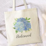 Brinkstervis Floral Blue Hydrangea Tote Bag<br><div class="desc">Deze bruidsvormende canvas tas is voorzien van een waterverf blauwe hydrangea en een groen bladerblad. U kunt het met een naam personaliseren. Bezoek onze winkel of onze collectie pagina's voor meer producten met dit ontwerp dat u kunt aanpassen aan uw behoeften.</div>