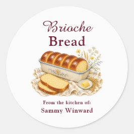 Briochebrood Thuisgemaakt Giftlabel Ronde Sticker