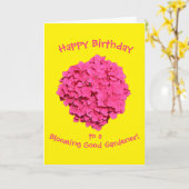Brioming Gardener Birthday, heldergele roze Kaart (Gele Bloem)
