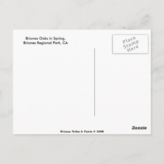 Briones Oaks Briefkaart (Achterkant)