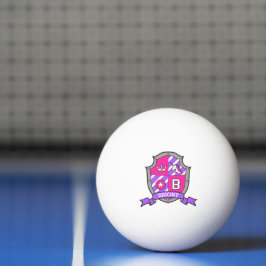 Briony B unicorn crest paars roze naam Briony Pingpongbal