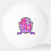 Briony B unicorn crest paars roze naam Briony Pingpongbal (Voorkant)