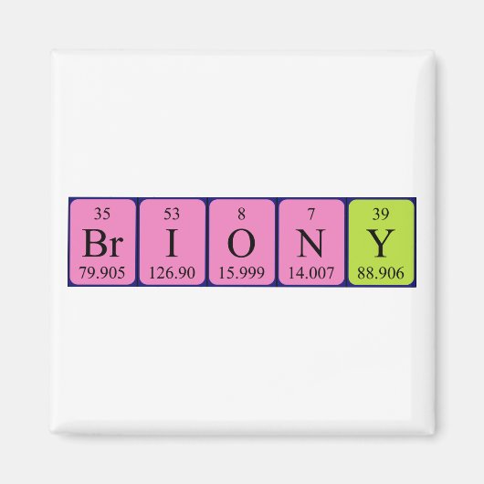Briony periodieke table name magnet (Voorkant)