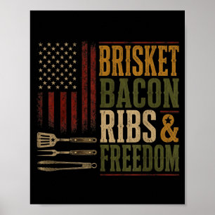 Bris Bacon Ribs Dom Grill Bbq Barbecue Vlees Poster