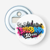 Brisbane 10 jaar button flesopener (Voorkant)