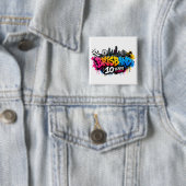 Brisbane 10 jaar vierkante button 5,1 cm (In situ)