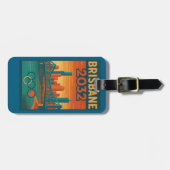 Brisbane 2032 Retro Futuristic Australia, Story Br Bagagelabel (Voorkant horizontaal)