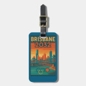 Brisbane 2032 Retro Futuristic Australia, Story Br Bagagelabel (Voorkant verticaal)