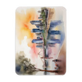 Brisbane aquarel kunst magneet (Verticaal)