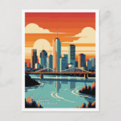 Brisbane Australia Art vintage reisillustratie Briefkaart (Voorkant)