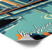 Brisbane Australia Art vintage reisillustratie Poster (Hoek)