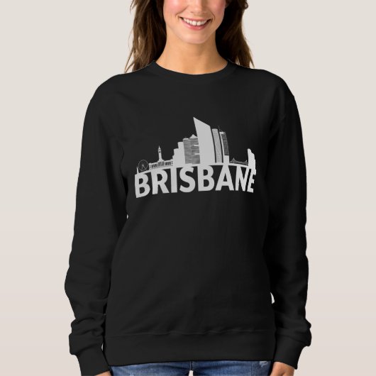 Brisbane Australia City Skyline Silhouette Outline Trui (Voorkant)