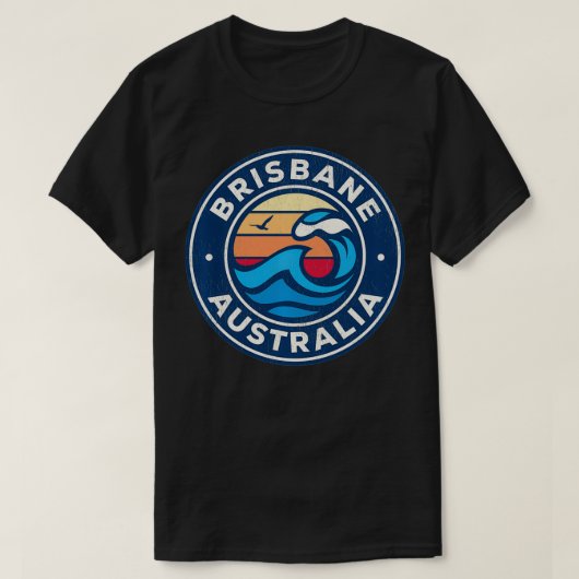 Brisbane Australia Nautical Waves Design T-shirt (Design voorkant)