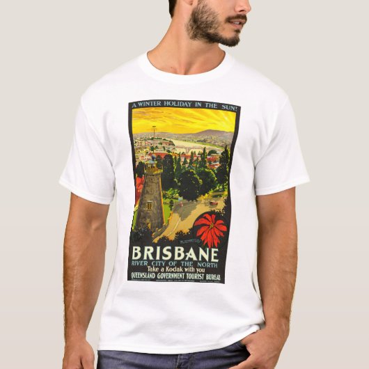 Brisbane Australia Poster T-shirt (Voorkant)
