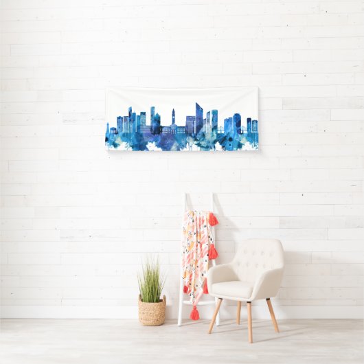 Brisbane Australia Skyline Blue Spandoek (Insitu)