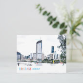 Brisbane Australia skyline funky modern reizen Briefkaart (Staand voorkant)