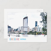 Brisbane Australia skyline funky modern reizen Briefkaart (Voorkant / Achterkant)