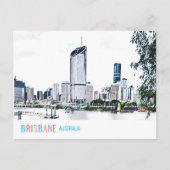 Brisbane Australia skyline funky modern reizen Briefkaart (Voorkant)