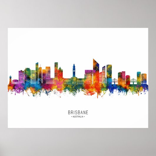 Brisbane Australia Skyline Poster (Voorkant)