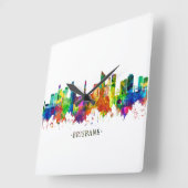 Brisbane Australia Skyline Vierkante Klok (Hoek)