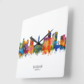 Brisbane Australia Skyline Vierkante Klok (Hoek)