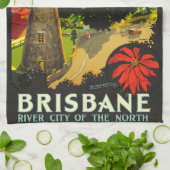 Brisbane Australia Tourism Poster Theedoek (Gevouwen)