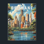 Brisbane Australia Travel Art Vintage Briefkaart<br><div class="desc">Brisbane retro vector reisontwerp. Brisbane,  de bruisende hoofdstad van Queensland,  Australië,  is een stad die stedelijke energie naadloos combineert met relaxte charme. Gelegen aan de oevers van de Brisbane rivier,  het beschikt over een subtropisch klimaat,  prachtige natuurlijke schoonheid en een rijke culturele wandtapijt.</div>