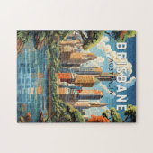 Brisbane Australia Travel Art Vintage Legpuzzel (Horizontaal)