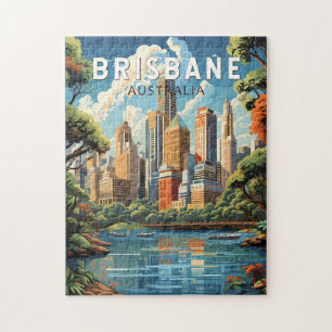 Brisbane Australia Travel Art Vintage Legpuzzel