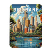 Brisbane Australia Travel Art Vintage Magneet (Verticaal)