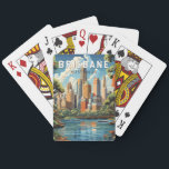 Brisbane Australia Travel Art Vintage Pokerkaarten<br><div class="desc">Brisbane retro vector reisontwerp. Brisbane,  de bruisende hoofdstad van Queensland,  Australië,  is een stad die stedelijke energie naadloos combineert met relaxte charme. Gelegen aan de oevers van de Brisbane rivier,  het beschikt over een subtropisch klimaat,  prachtige natuurlijke schoonheid en een rijke culturele wandtapijt.</div>