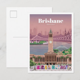 Brisbane Australia Vintage Travel  Briefkaart