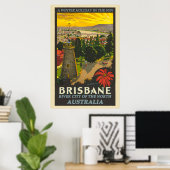 Brisbane Australia Vintage Travel Poster (Thuiskantoor)