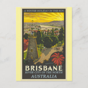 Brisbane Australia Vintage Travel Poster Briefkaart