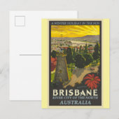 Brisbane Australia Vintage Travel Poster Briefkaart (Voorkant / Achterkant)