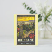 Brisbane Australia Vintage Travel Poster Briefkaart (Staand voorkant)