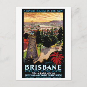 Brisbane Australia Vintage Travel Poster teruggeze Briefkaart
