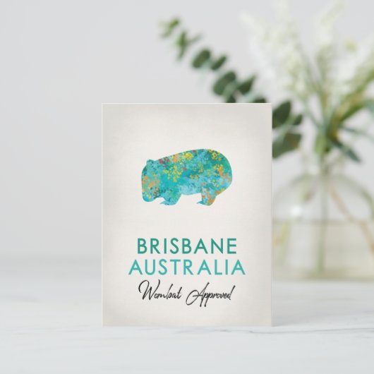 Brisbane Australia Wombat Briefkaart (Staand voorkant)