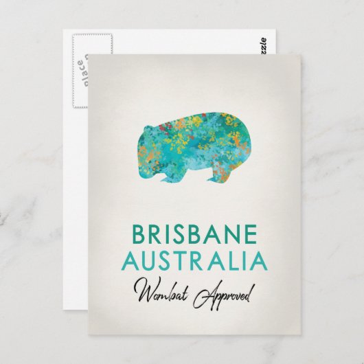 Brisbane Australia Wombat Briefkaart (Voorkant / Achterkant)