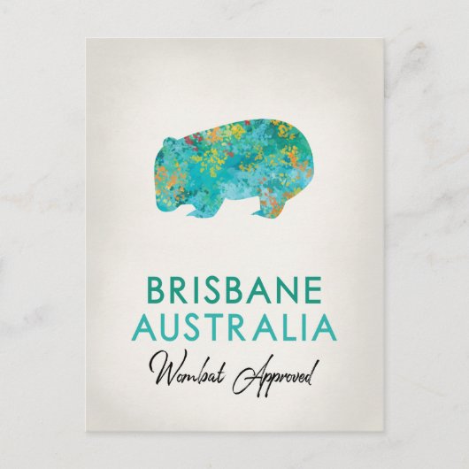 Brisbane Australia Wombat Briefkaart (Voorkant)