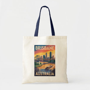 Brisbane Australië Illustratie Reis Kunst Vintage Tote Bag