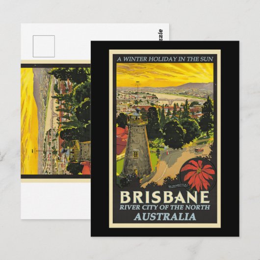 Brisbane, Australië reisposter Briefkaart (Voorkant / Achterkant)