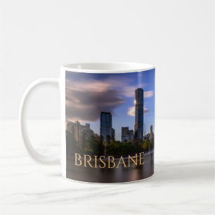 Brisbane, Australië Skyline van over de rivier Koffiemok