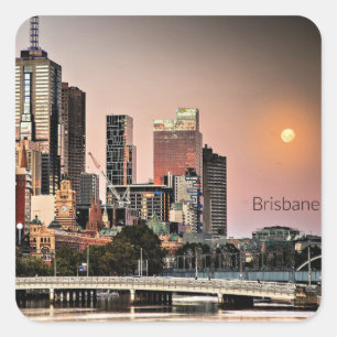 Brisbane, Australië stadsgezicht foto Vierkante Sticker