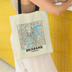 Brisbane, Australië, Stadsplattegrond Boodschappen Tote Bag