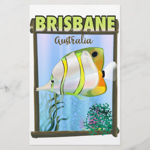 Brisbane Australië Tropische reisposter Briefpapier