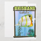 Brisbane Australië Tropische reisposter Briefpapier (Voorkant / Achterkant)