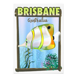 Brisbane Australië Tropische reisposter Foto Afdruk