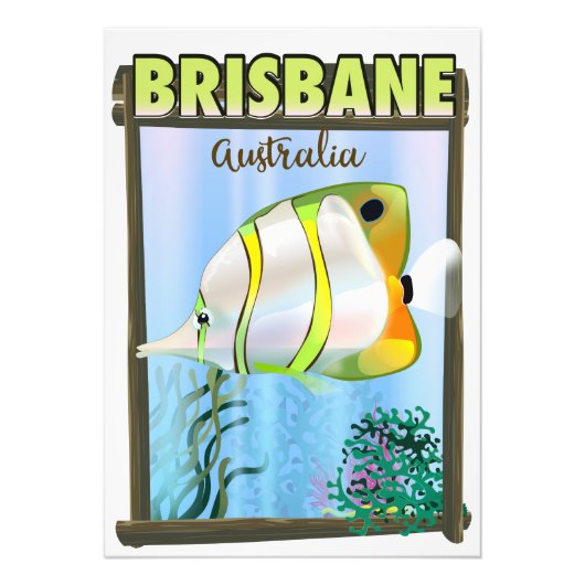 Brisbane Australië Tropische reisposter Foto Afdruk (Voorkant)