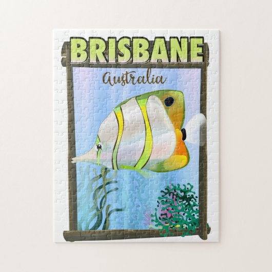 Brisbane Australië Tropische reisposter Legpuzzel (Verticaal)